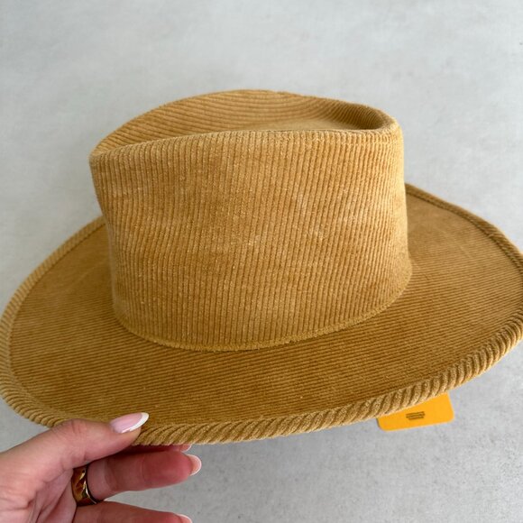 NWT Lack Of Color Sandy Corduroy Cowboy Hat In Tan Wide Brim Dipped Crown - Picture 8 of 11